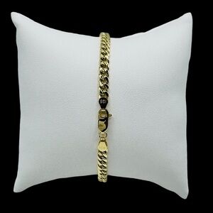 10k Real Yellow Gold Royal Miami Cuban Bracelet 5mm Link 7.5" Inch Lobster Lock
